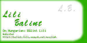lili balint business card